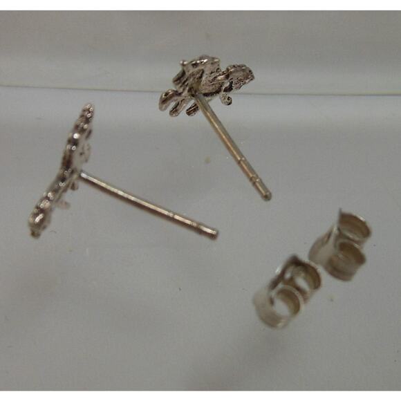 Vintage Unicorn Sterling Silver Stud Earrings Made in Thailand New-old-stock - Picture 3 of 6